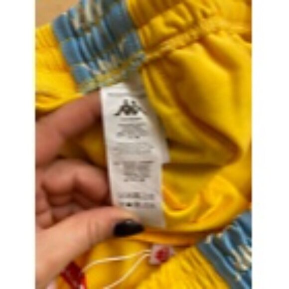 Kappa "222 Banda" yellow blue stripe stretch shorts men's sz Xlarge - Picture 8 of 8